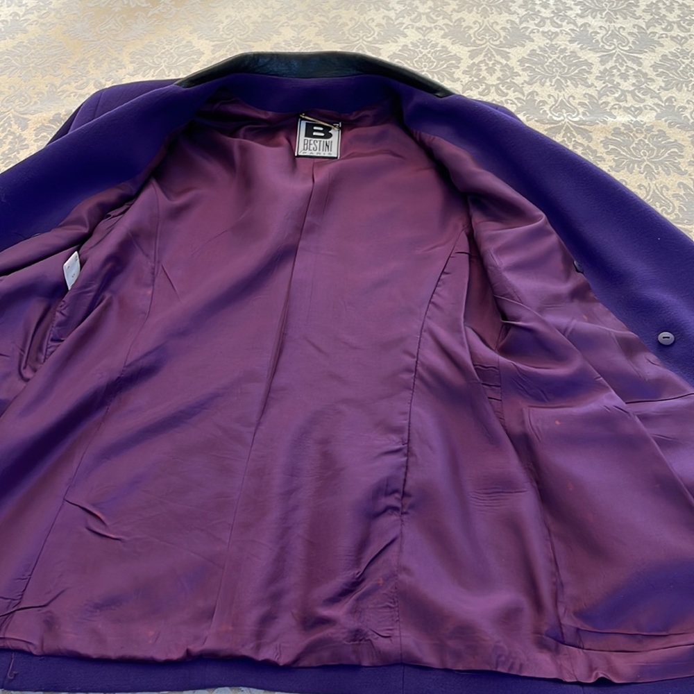 Bestini Paris vintage wool blazer with faux leather accents made in France - Picture 13 of 16